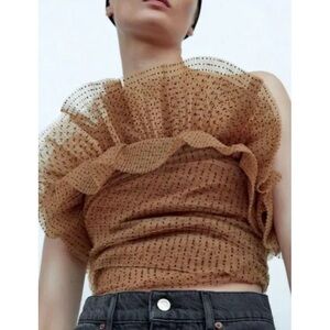 Zara Blogger Favorites Tulle Crop Top new Medium